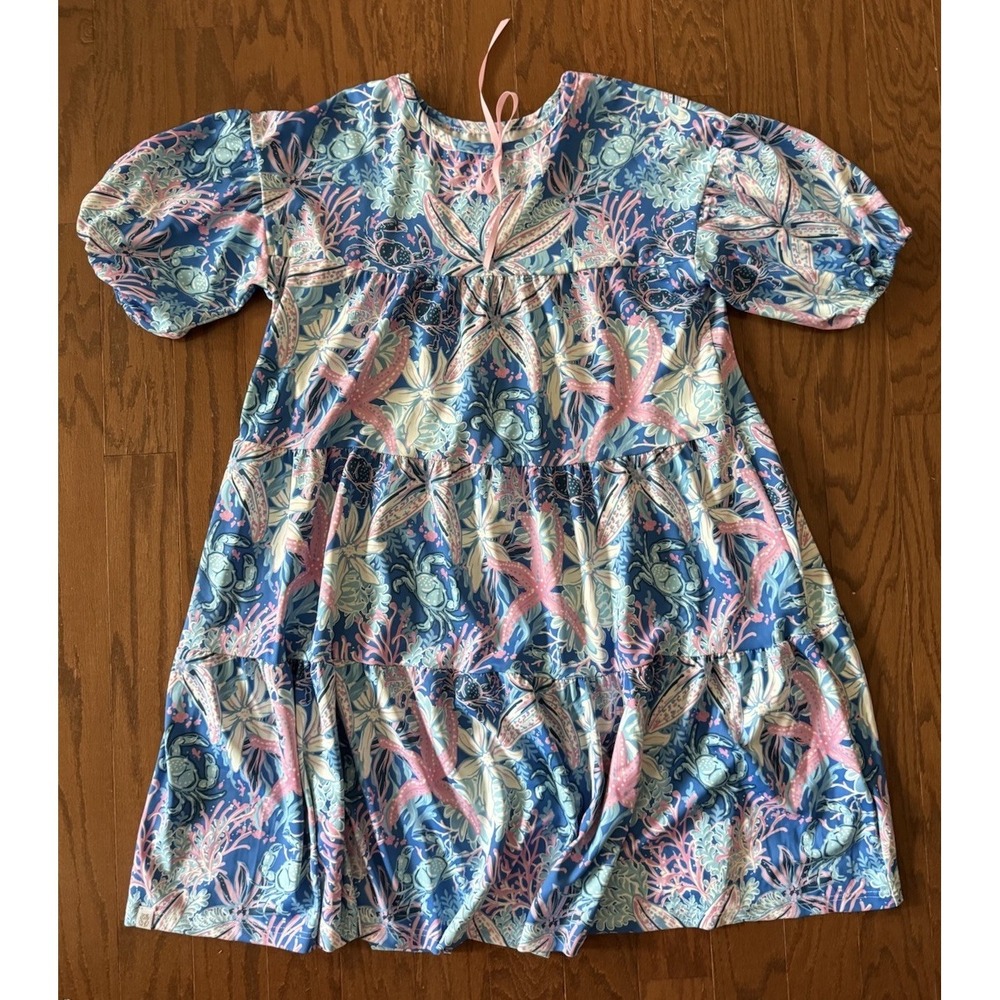 Simply Southern Collection Coastal Style Dress Size Large Stretchy Beach